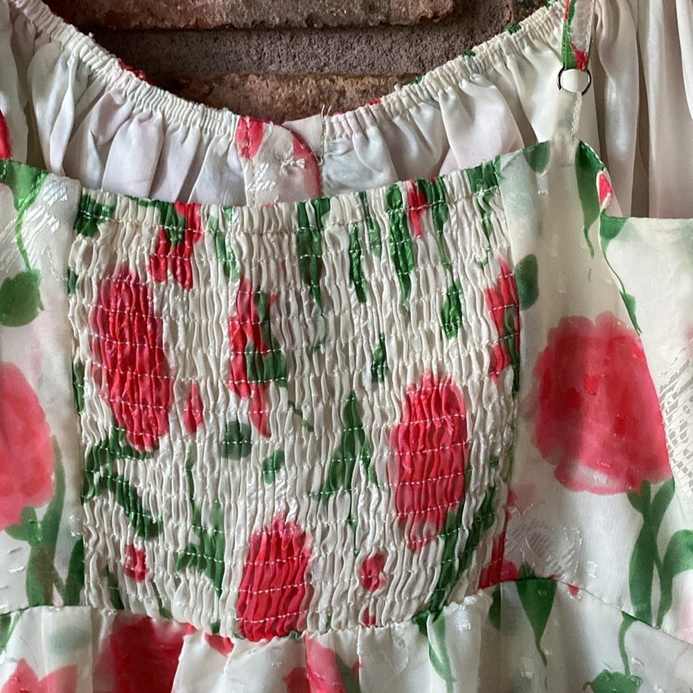 Commense Cream, Rose and Green Floral Dress XS NWT - Picture 13 of 16